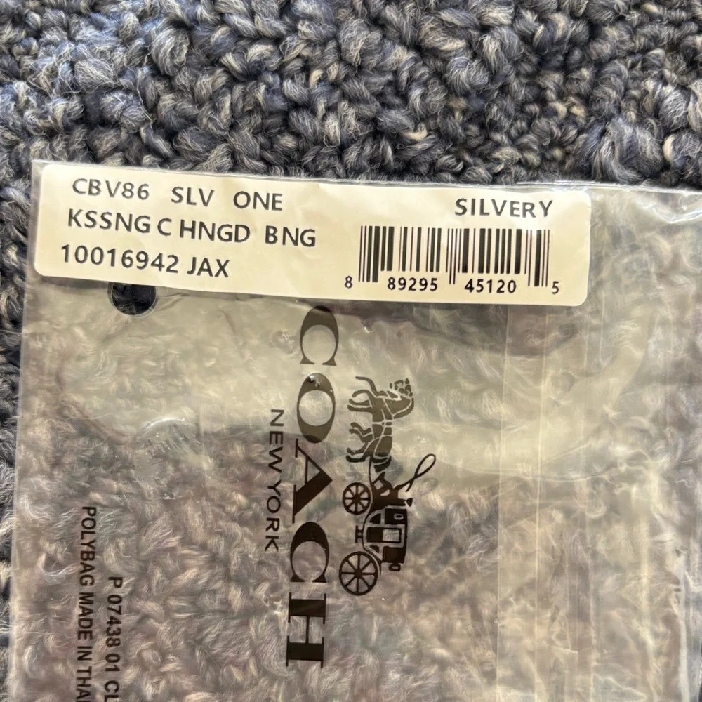 COACH Silver-Tone Butterfly C Charm Stud Earrings - Picture 3 of 4